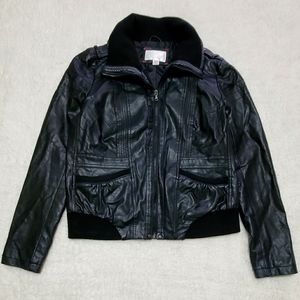 Black faux leather jacket